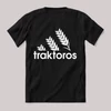Traktoros, adidas márkaparódia fekete póló.