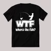 WTF where is the fish. Fekete vicces feliratos póló