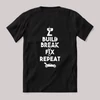 Build break fix repeat rc modelles fekete póló