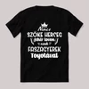 Nincs szőke herceg fehér lovon. Toyotás Fekete feliratos vicces póló.