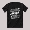 Január egyenlő, hiba a rendszerben. Fekete feliratos szülinapos vicces póló.