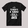 Szakács, a káosz emberi arca. Fekete feliratos szakmás vicces póló.