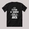 Futár, a káosz emberi arca. Fekete feliratos szakmás vicces póló.