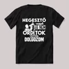 Hegesztő vagyok, ha nem ordítok nem dolgozok. Fekete feliratos szakmás vicces póló.