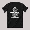 Nem vagyok ideges csak Burkoló. Fekete feliratos szakmás vicces póló.