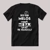 Bízd rám Melós vagyok, mi baj lehet? Fekete feliratos szakmás vicces póló.