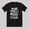 A Festő kávén és csodán üzemel. Fekete feliratos szakmás vicces póló.