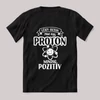 Légy olyan mint egy proton, pozitív. Feliratos fekete póló