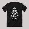 Keep calm and drink sör. Feliratos fekete póló.
