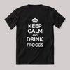 Keep calm and drink fröccs. Feliratos fekete póló.