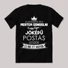 Ilyen jóképű postás leszek. Feliratos fekete vicces póló.