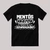 Mentős vagyok, mi a szupererőd? Feliratos fekete vicces póló.