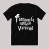 Targoncás vagyok nem varázsló. Feliratos fekete vicces póló.