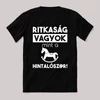 Ritkaság vagyok mint a hintalószar.  Feliratos fekete vicces póló.