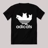 Adicats adidas paródia. Fekete vicces feliratos póló