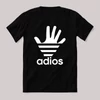 Adios adidas paródia. Fekete vicces feliratos póló