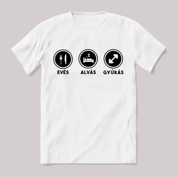 Evés alvás gyúrás fehér póló