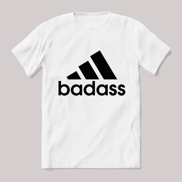 Badass, adidas paródia fehér póló