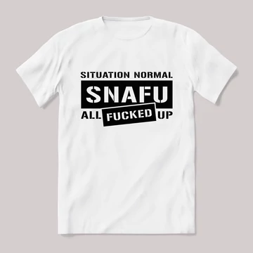 Snafu dizájn fehér póló