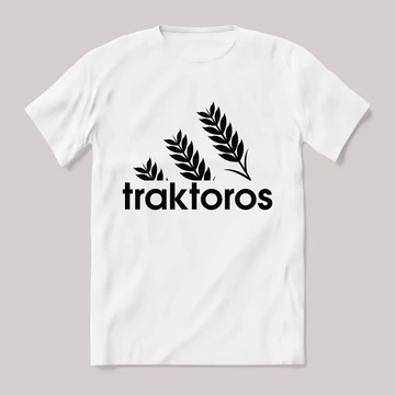 Traktoros, adidas márkaparódia fehér póló.