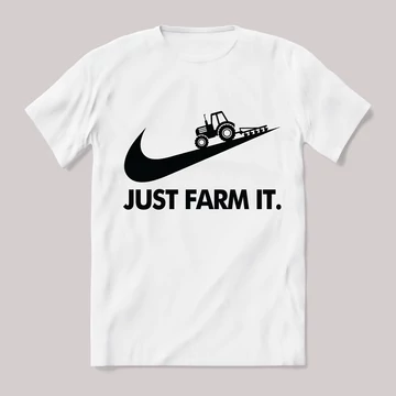 Just farm it! Traktoros nike paródia fehér póló.
