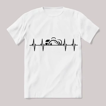 Fotós póló. Fehér feliratos vicces póló.