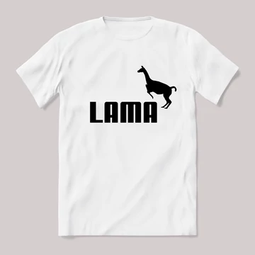 Lama, puma paródia. Fehér póló