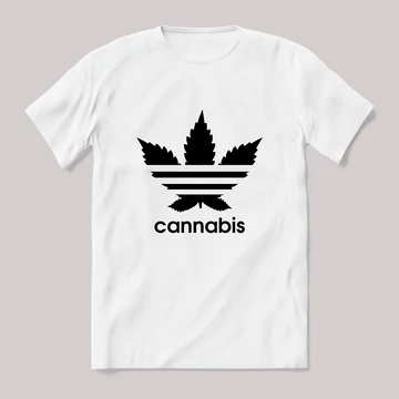 cannabis adidas paródia fehér póló