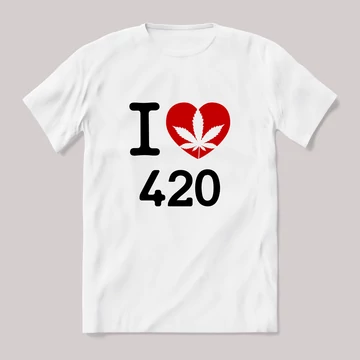 I love 420 fehér póló
