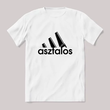 Asztalos adidas paródia fehér póló