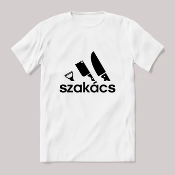 Szakács adidas paródia! fehér póló