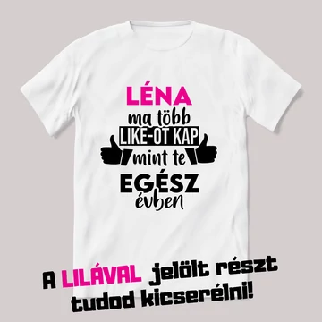 Névnapos több liket kap mint te egész évben. Fehér névnapos feliratos vicces póló.