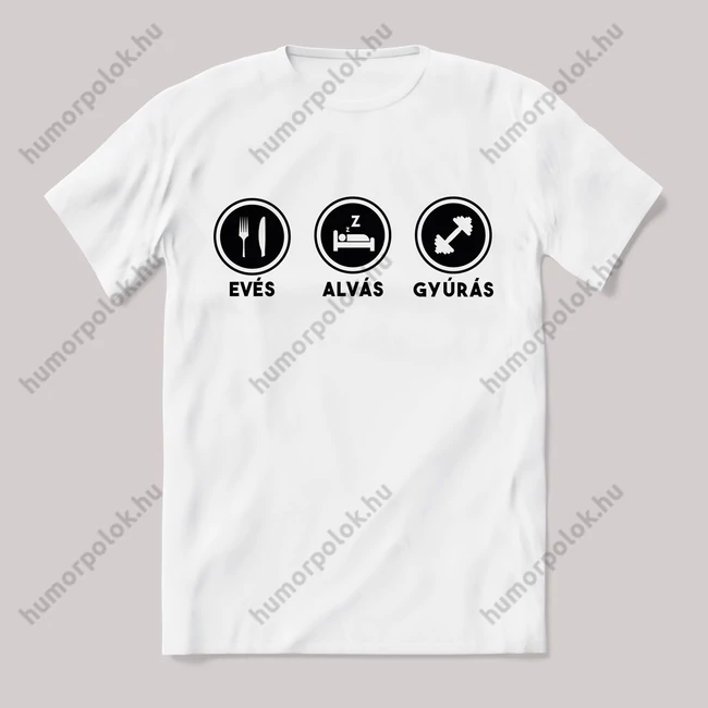Evés alvás gyúrás fehér póló