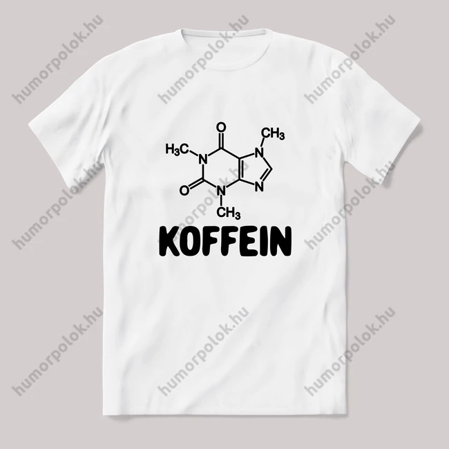 Koffein molekula fehér póló.