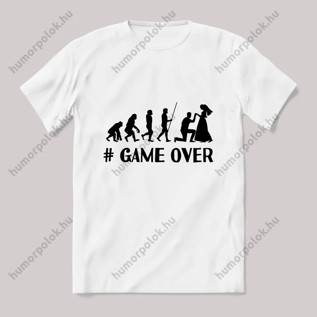 Game over legénybúcsús fehér póló