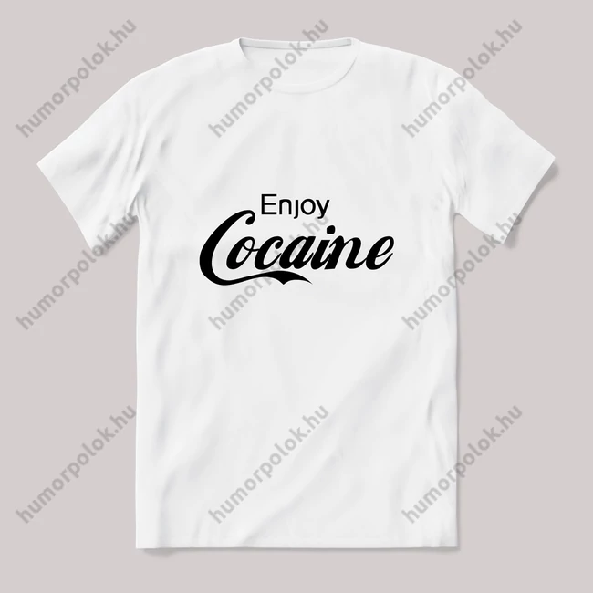 Enjoy Cocaine cocacola paródia 2 fehér póló