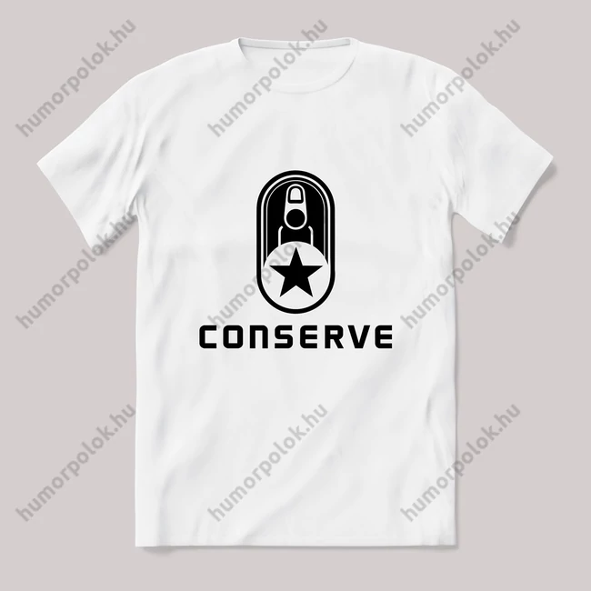Conserve, converse paródia. fehér póló