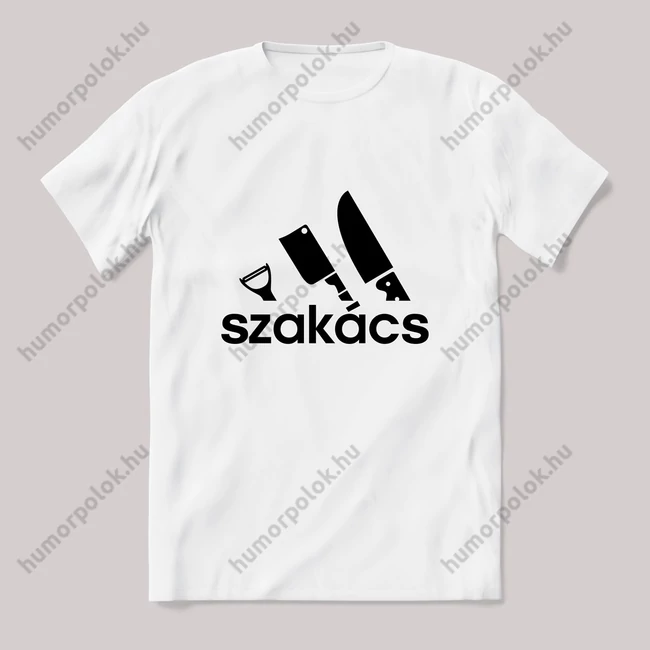 Szakács adidas paródia! fehér póló