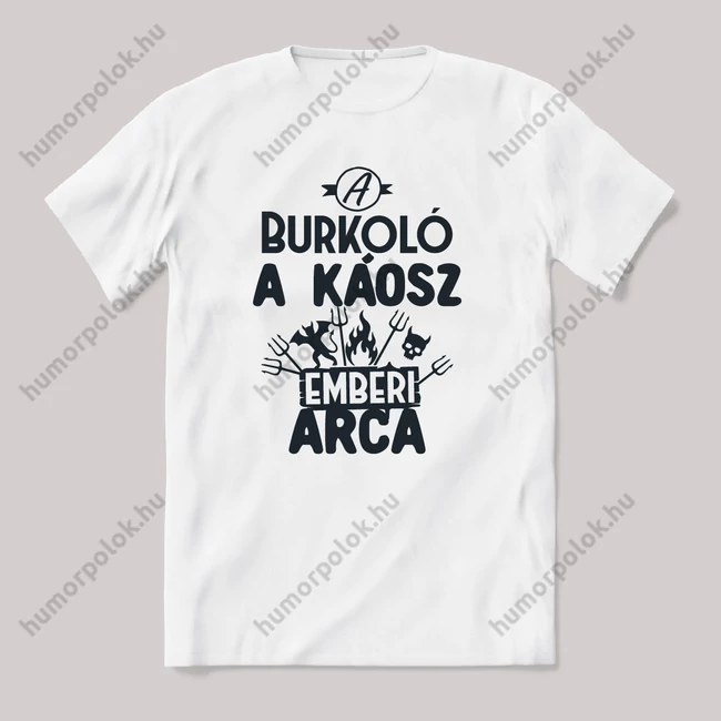 Villanyszerelő, a káosz emberi arca. Fehér feliratos vicces szakmás póló.