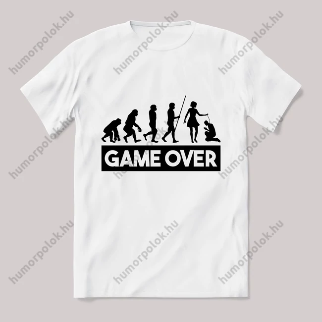 Game over, legénybúcsú. Feliratos fehér póló.