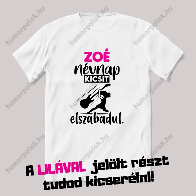 A névnap kicsit elszabadul. Fehér névnapos feliratos vicces póló.