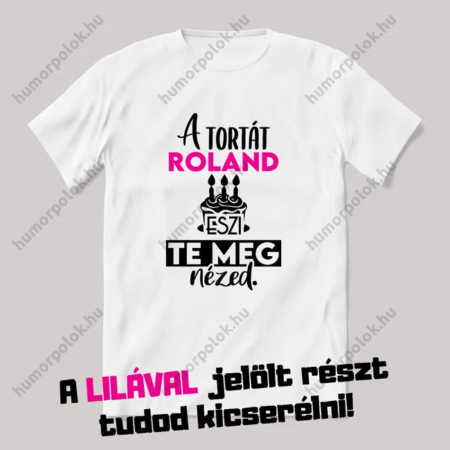 A tortát a névnapos eszi, te meg nézed. Fehér névnapos feliratos vicces póló.