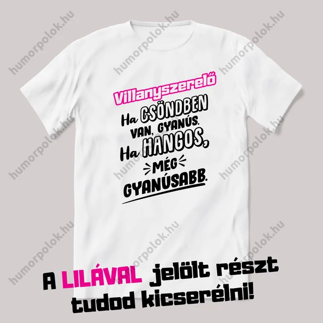 Ha csöndben van gyanús, ha hangos, még gyanúsabb! Fehér feliratos vicces szakmás póló.