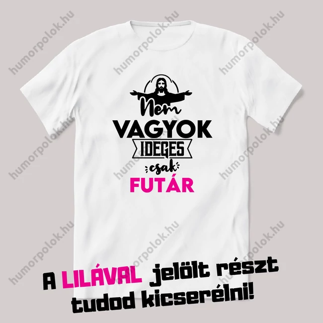 Nem vagyok ideges, dolgozok. Fehér feliratos vicces szakmás póló.