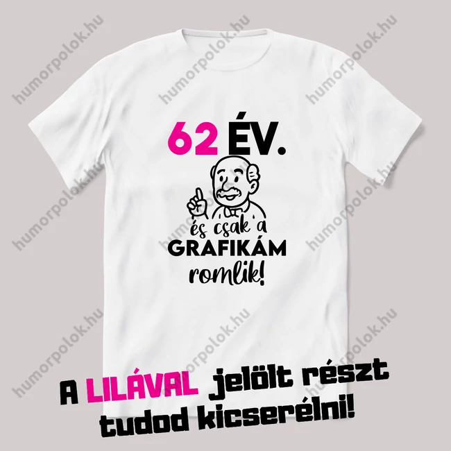 Csak a grafikám romlik. Fehér szülinapos feliratos vicces póló.